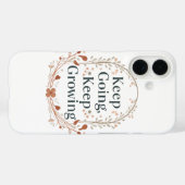 Coques Case-Mate iPhone Boho Botanical "Keep Growing" Motivational Graphic (Verso (horizontal))
