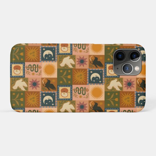 Coques Case-Mate iPhone Boho Celestial | Soleil et lune rétro (Dos (Horizontal))