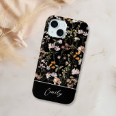 Coques Case-Mate iPhone Boho Chic Fleur sauvage Black Floral Élégant