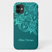 Coques Case-Mate iPhone Boho Chic Mandala Turquoise et Turquoise (Dos)