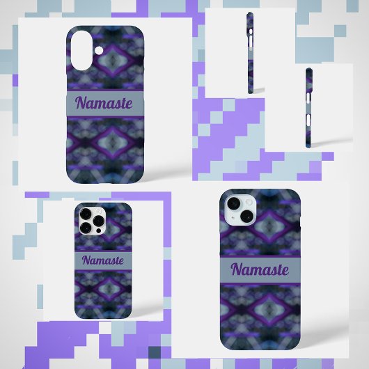 Coques Case-Mate iPhone Boho Chic Purple Grey avec nom