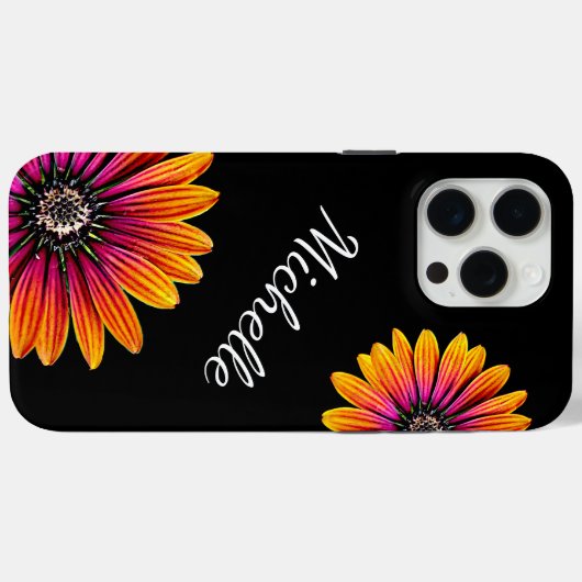 Coques Case-Mate iPhone Boho Daisies Botanique Rustique Noir (Verso (horizontal))