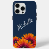 Coques Case-Mate iPhone Boho Daisies Whimsical Botanical Navy Bleu (Verso)