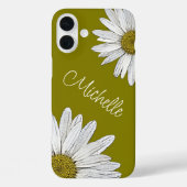 Coques Case-Mate iPhone Boho Daisies Whimsical Botanique Vert Olive (Verso)