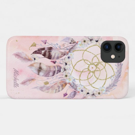 Coques Case-Mate iPhone Boho Dreamcatcher de nom (Dos (Horizontal))