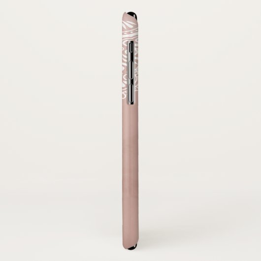 Coques Case-Mate iPhone Boho Dusty Rose Mandala Nom personnalisé (Dos/Gauche)