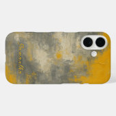 Coques Case-Mate iPhone Boho Elegance Abstraite moutarde & Gris Art (Verso (horizontal))