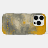 Coques Case-Mate iPhone Boho Elegance Abstraite moutarde & Gris Art (Verso (horizontal))
