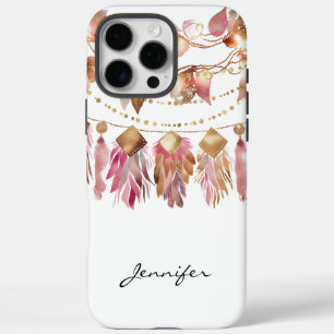 Coques iPhone 16 Pro Max Boho Fall Leaf Feather Native American iPhone