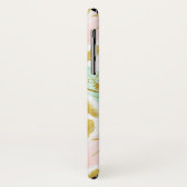 Coques Case-Mate iPhone Boho Feathers rose Bleu Vert Cool Nom initial (Dos/Gauche)