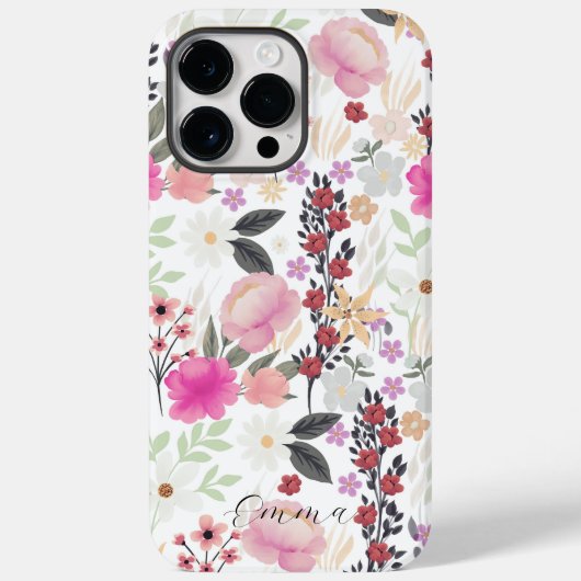 Coques Case-Mate iPhone Boho Fleur sauvage rose Floral (Verso)