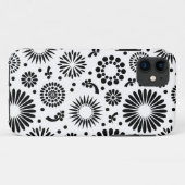 Coques Case-Mate iPhone Boho fleurs Motif floral vectoriel noir et blanc (Dos (Horizontal))