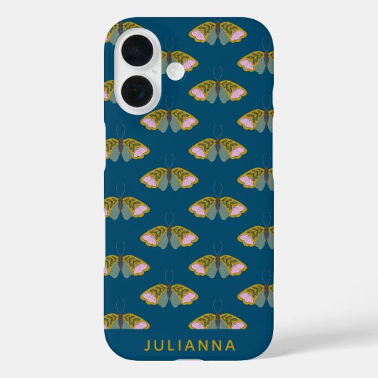 Coques Case-Mate iPhone Boho Floral Butterfly Illustration personnalisée (Verso)