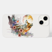 Coques Case-Mate iPhone Boho Floral Chic Aesthétique Fox Aquarelle (Verso (horizontal))