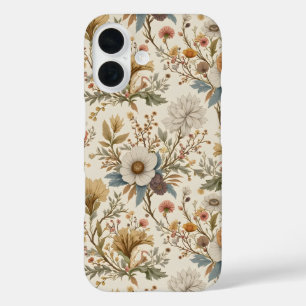 Coques iPhone 16 Boho Floral en beige