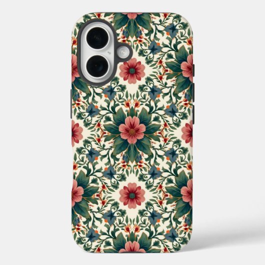 Coques Case-Mate iPhone Boho Flower Magic - dans les tons vert et rose (Verso)