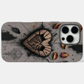 Coques Case-Mate iPhone Boho foncé en bois fissuré (Verso (horizontal))