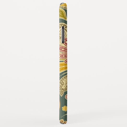 Coques Case-Mate iPhone Boho Green, Gold, Red Paisley (Dos/Droite)