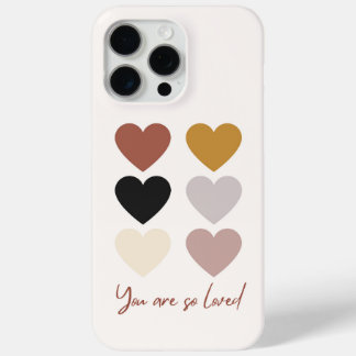 Coque iPhone 15 Pro Max Boho Hearts Love Positive Citation Vous êtes si ai