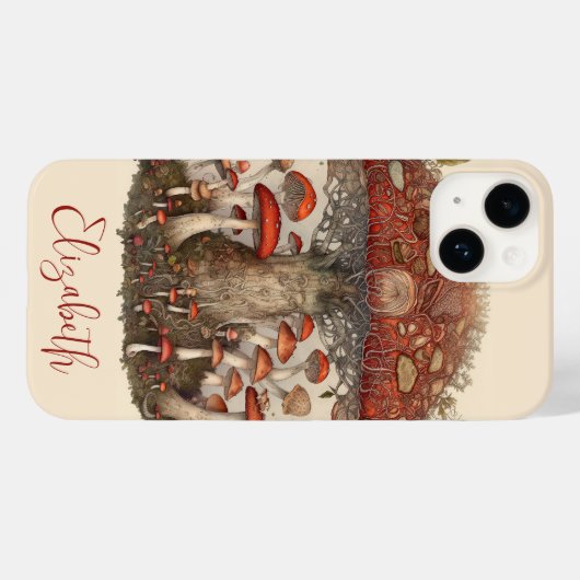 Coques Case-Mate iPhone Boho Magical Red Spotted Champhroom (Verso (horizontal))