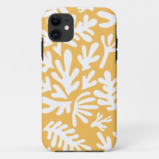 Coques Case-Mate iPhone Boho Matisse Botanical Shapes Pattern Yellow (Dos)