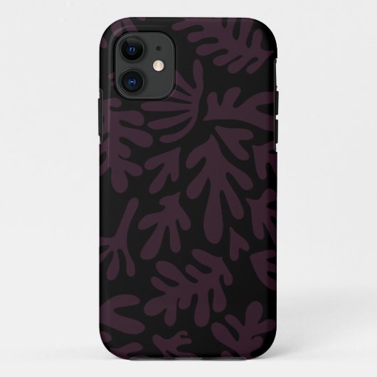 Coques Case-Mate iPhone Boho Matisse Formes botaniques Motif gris noir (Dos)
