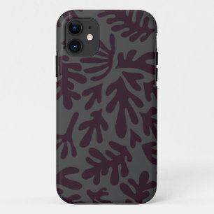 Case-Mate iPhone Case Boho Matisse Formes botaniques Motif gris noir