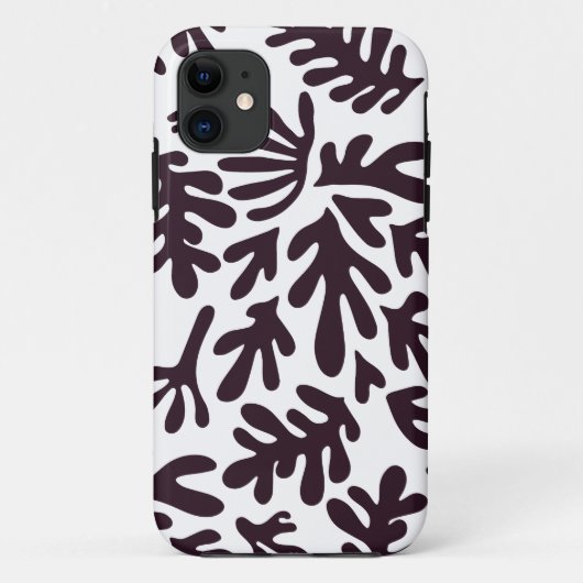 Coques Case-Mate iPhone Boho Matisse Formes botaniques Motif gris noir (Dos)