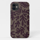 Coques Case-Mate iPhone Boho Matisse Formes botaniques Motif gris noir (Dos)