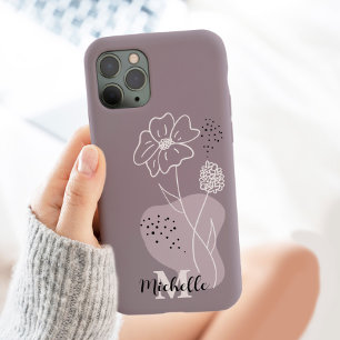 Case-Mate iPhone Case Boho minimaliste Nom personnalisé Monogramme flora