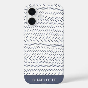 Coques iPhone 16 Boho Moderne Abstrait Boudcloth Marine Personnalis