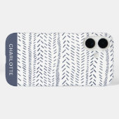 Coques Case-Mate iPhone Boho Moderne Abstrait Boudcloth Marine Personnalis (Verso (horizontal))