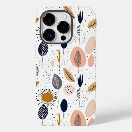 Coques Case-Mate iPhone Boho moderne Abstrait Motif botanique (Verso)