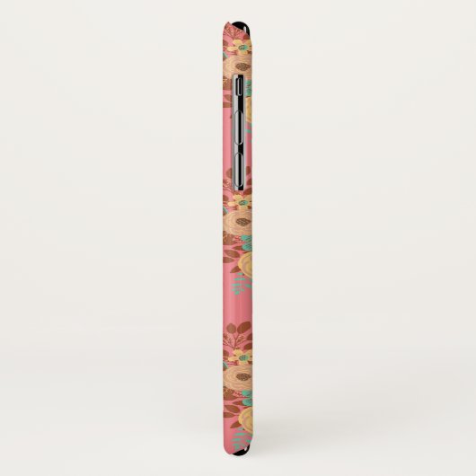 Coques Case-Mate iPhone Boho moderne rose floral (Dos/Gauche)