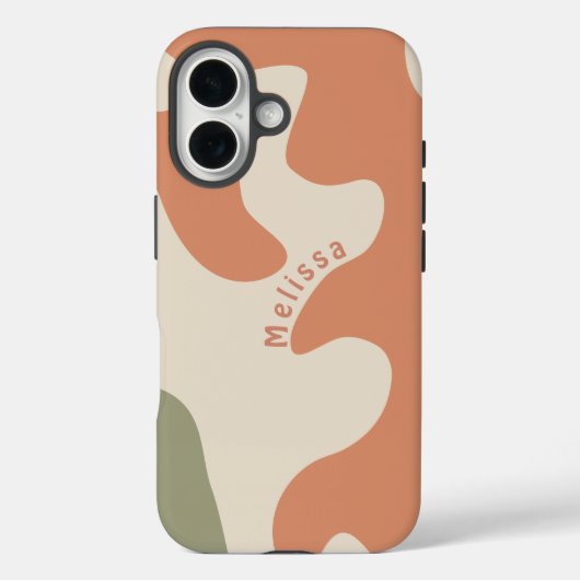 Coques Case-Mate iPhone Boho Neutre Chaud Bio Formé Nom Personnalisé (Verso)