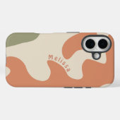 Coques Case-Mate iPhone Boho Neutre Chaud Bio Formé Nom Personnalisé (Verso (horizontal))