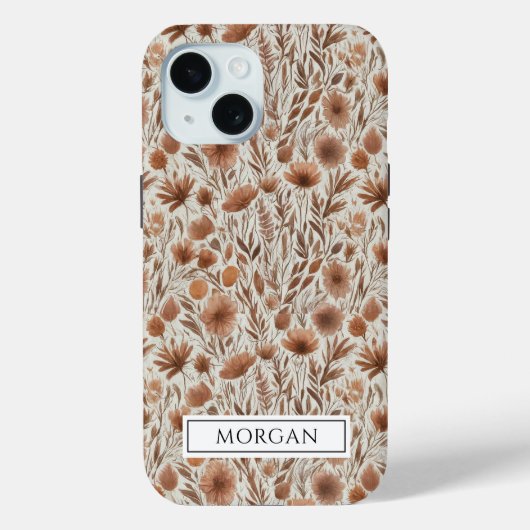 Coques Case-Mate iPhone Boho personnalisé en terre cuite Fleur sauvage flo (Verso)