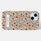 Coques Case-Mate iPhone Boho personnalisé en terre cuite Fleur sauvage flo (Verso (horizontal))