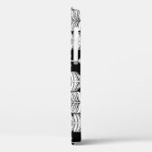 Coques Case-Mate iPhone Boho plumes : motif noir et blanc (Verso / Gauche)
