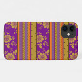 Coques Case-Mate iPhone Boho pourpre moutarde Jaune Orange Motif Floral (Dos (Horizontal))