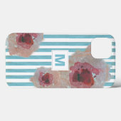 Coques Case-Mate iPhone Boho rayé tendance chic monogramme floral (Verso (horizontal))