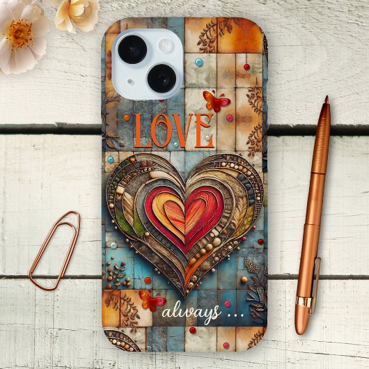 Coques Case-Mate iPhone Boho Retro Coeur Art Abstrait Téléphone Case