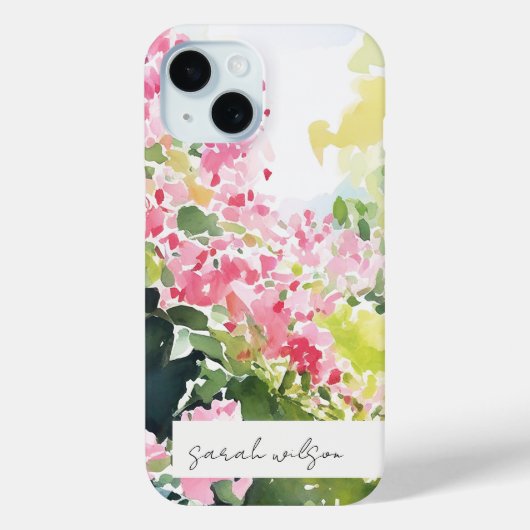 Coques Case-Mate iPhone Boho rose vert vert Tropical Aquarelle Bougainvill (Verso)
