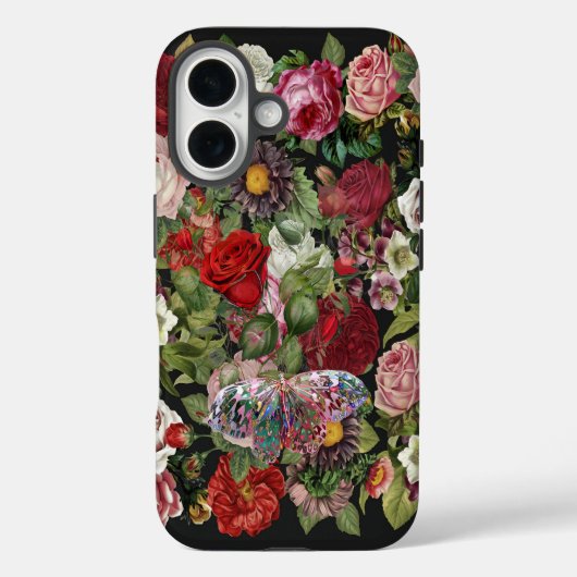 Coques Case-Mate iPhone Boho Roses & papillon (Verso)