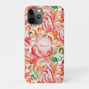 Case-Mate iPhone Case Boho Rouge Rose Orange Vert Paisley Floral