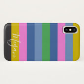Coques Case-Mate iPhone Boho Stripe Nom personnalisé (Dos (Horizontal))