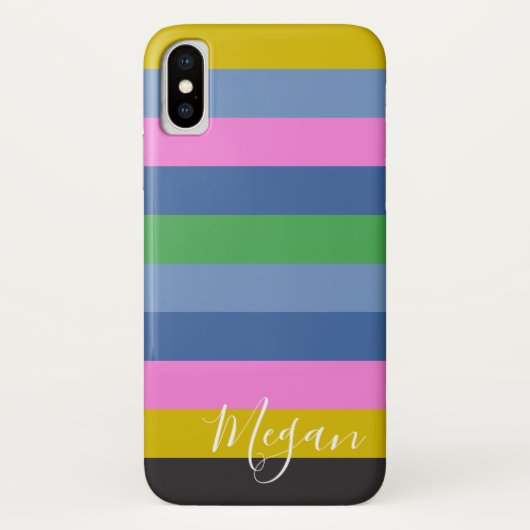 Coques Case-Mate iPhone Boho Stripe Nom personnalisé (Dos)
