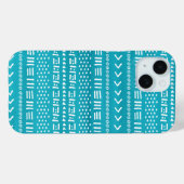 Coques Case-Mate iPhone Boho Stripes Motif bleu turquoise (Verso (horizontal))