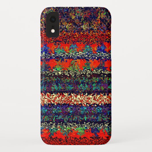 Coques Case-Mate iPhone Boho Stripes sur le feu Orange Denim Motif (Dos)