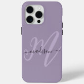 Coques Case-Mate iPhone Boho Stylish Lavender Script Monogramme et nom (Verso)